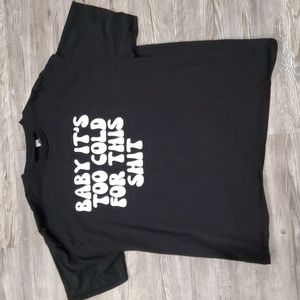 Black "baby it's too cold for this"